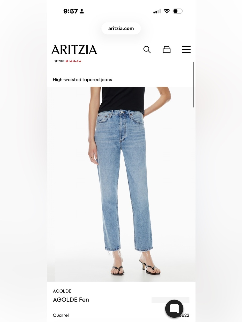 Agolde High-Rise Tapered Jeans in Light Blue